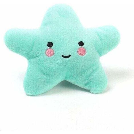 Giocattolo per cani a forma di stella marina con fischietto, morbido peluche, accessorio per animali domestici, blu