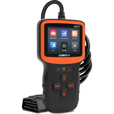 Lector de códigos de error del motor con I/M y reinicio con un botón, lectura y borrado de códigos de error para todos los coches, herramienta de diagnóstico OBDII/EOBD (1/3)
