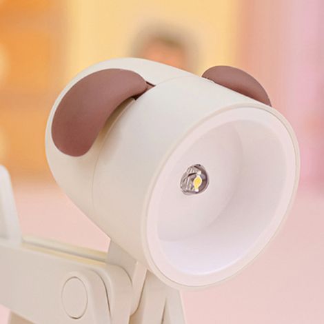 Mini veilleuse animal mignonne, lampe de bureau LED kawaii, mini support de téléphone mignon, objet de décoration pour la maison, chien beige (1/5)