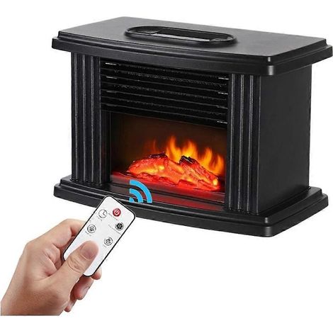 Cheminée électrique 1000 W avec télécommande, effet flamme, chauffage d'appoint portable, prise US (1/5)