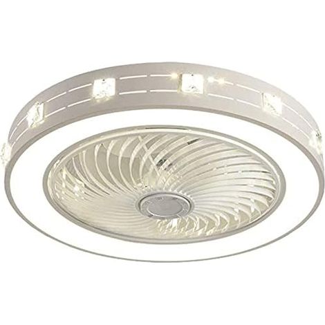 50CM Plafonnier Ultra Fin À Intensité Variable, Ventilateurs de Plafond Avec Lampes, Économie D'Énergie Led, Lustre Invisible Silencieux Pour Chambre À Coucher, Chambre D'Enfant, Bureau, Télécommande  (1/5)