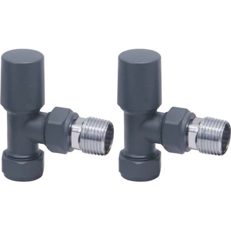 Orbit Designer Manual Angled Radiator Valves Pair - Anthracite