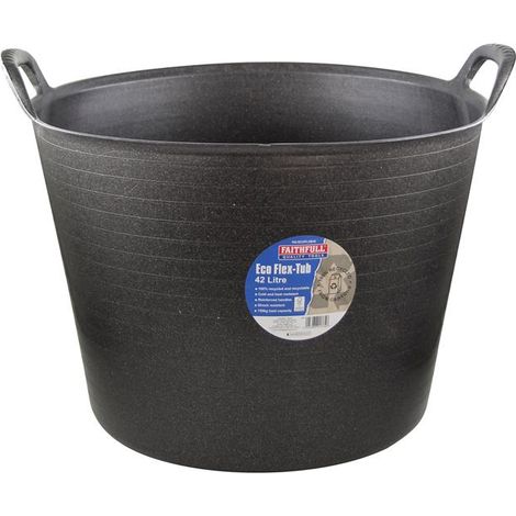 Faithfull Eco Flex Tub Bucket 42 litre - Recycled Black FAIECOFLXB42