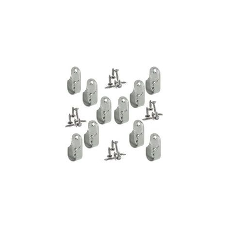Support de Tube Ovale pour Penderie, 10 Pièces en Acier Nickelé, Fixation Murale Robuste pour Tringle à Vêtements, Design Moderne et Durable (1/4)