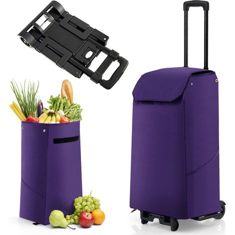 2 IN 1 38L Folding Shopping Trolley Truck Grocery Luggage Carrier Bag 2 Wheels