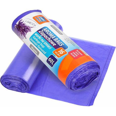 Bolsas de basura con aroma, 60 L, 16 unidades, lavanda (1/2)