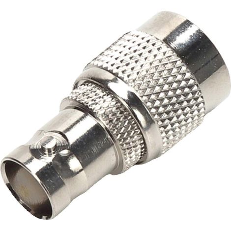 Adaptateur coaxial RF avec connecteur métallique TNC mâle vers BNC femelle, argenté, adapté aux projets électroniques de laboratoire et de bricolage. (1/5)