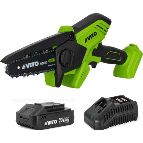 Mini tronçonneuse sans fil 20V + Batterie lithium 2Ah + Chargeur Mini scie électrique sans fil VITO