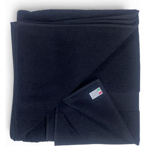 Asciugamano Telo Bagno Nero 100x150 cm – Spugna Cotone 100% Made in Italy – Ideale per Casa, Hotel, B&B e Spa (1/4)