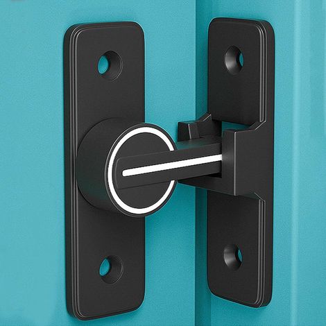 Verrou de sécurité pour portes coulissantes, couleur noire, angle de 90°, pour installation domestique et usage quotidien.-AquaForge (1/5)