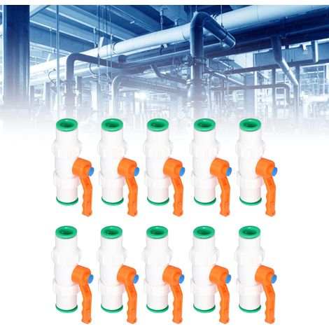 10 Stück pro Packung Schnellkupplungs-Kugelhähne für Direkteinbau, Schnellkupplungen für Wasserleitungen, Schnellkupplungen, 32 mm. (1/5)