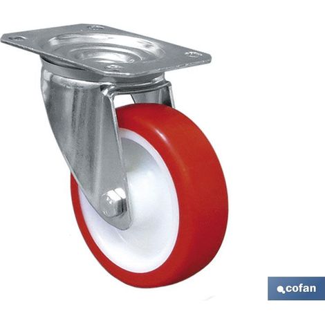 Rueda Poliuretano Placa Ø125x35mm