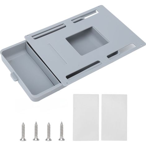 Tiroir de bureau gris compact multifonctionnel, rangement sous table avec poignée (1/5)
