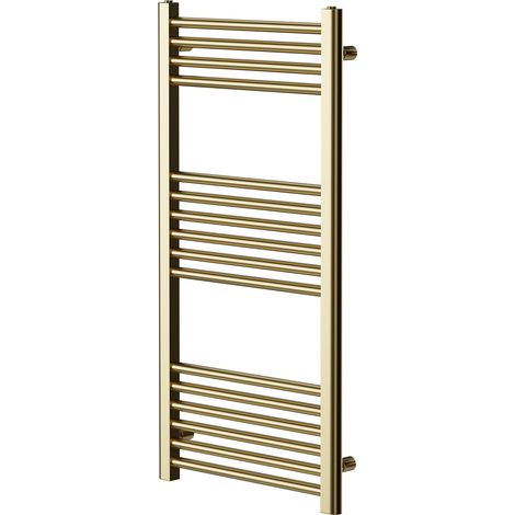 Pizarro Brushed Brass 1000mm x 500mm Straight Heated Towel Rail (1/5)