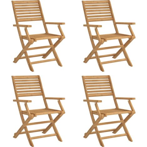 Chaises pliables de jardin 4 pcs bois massif d'acacia (1/5)