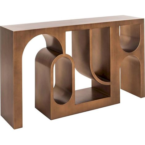 console murale design doré brossé style contemporain - doré brossé élégant