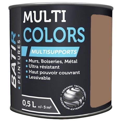 Peintures BÂTIR Multi Colors Mat Poudré Terre de Sienne 0,5 L (1/2)