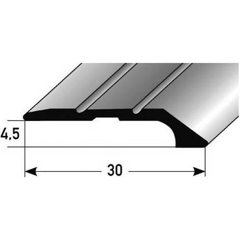 PROVISTON Abschlussprofil Aluminium eloxiert Silber Breite 30 mm Höhe 4.5 mm Länge 1000 mm Selbstklebend Einfassprofil Einschubprofil Abschlussleiste Bodenprofil 1 Stück (1/4)
