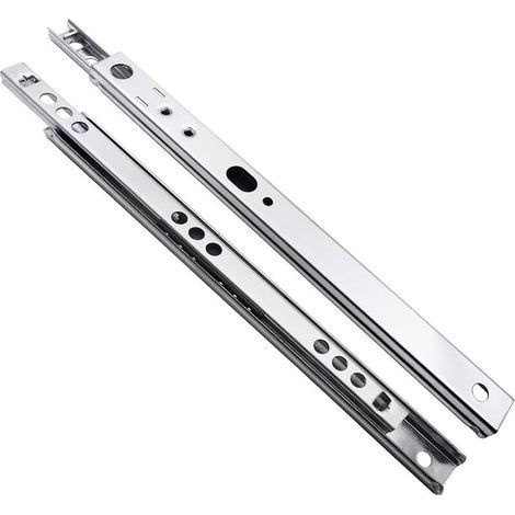 1 paire de glissières de tiroir, 17 mm x 400 mm, système de rails de tiroir avec extension partielle (1/5)