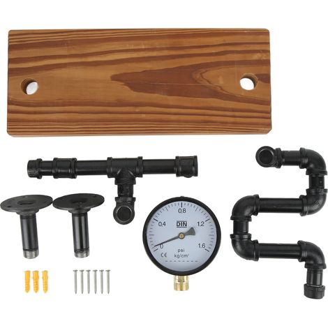 Étagère murale en fer forgé peu encombrante, style industriel rétro, support de rangement pour tuyaux d'eau pour salon (1/5)