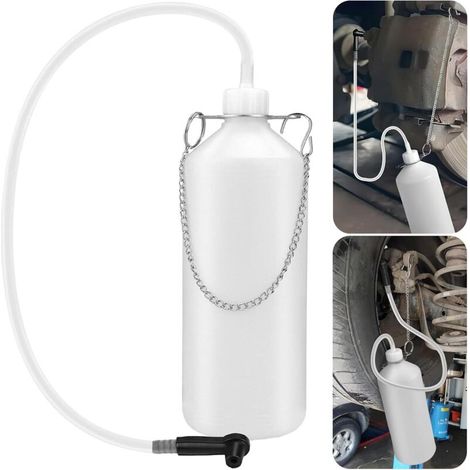 Bouteille de récupération de Liquide de Frein,Réservoir de Liquide de Frein 1L,Frein Purge de Circuit,avec Tuyau de 60cm et raccord en Caoutchouc pour récupérer Le Liquide de Frein (1/5)