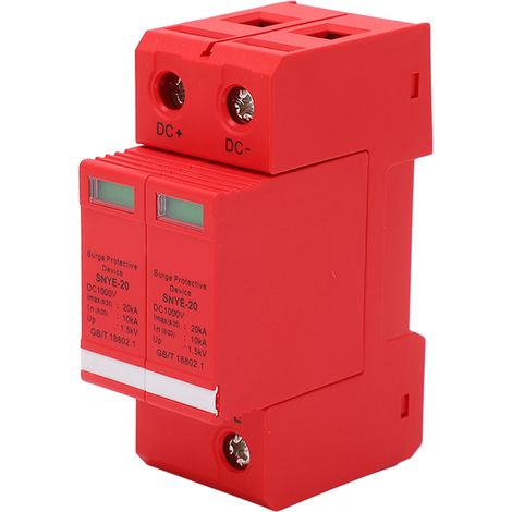 Parafoudre DC PV 1000V 2P, Protection contre Surtensions, Ignifuge Anticorrosion Orange, Coffret de Distribution (1/5)