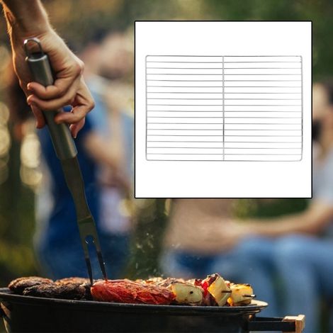 Grille de barbecue antiadhésive en acier inoxydable pour grand four (30 x 45 cm)