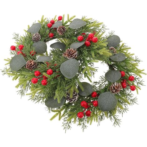 2 Pièces Couronne de Noël pour Porte D’Armoire, Décor Fermier (1/5)