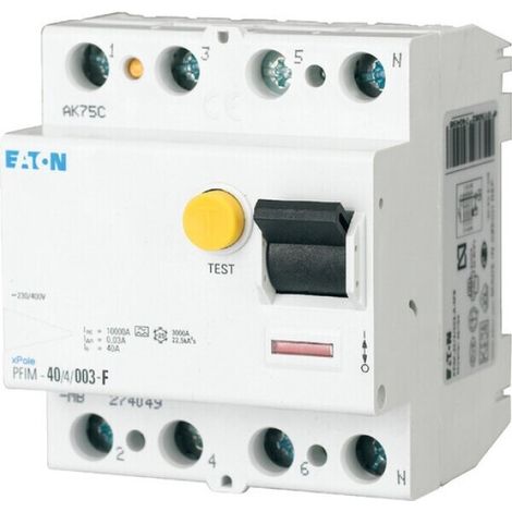 Interrupteur différentiel 63A 4p 300mA type S/F 000187364 EATON PFIM-63/4/03-S/F