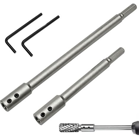 2 Pcs 169mm+254mm Rallonge de Mèche Forets Forstner Rallonge Extra-Longue avec Tige de 10,5 mm (3/8") en Acier Carbone, pour Fraisage Profond et Percées Précises dans Bois (1/5)