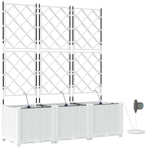 Maison Exclusive - Vaso da giardino 3 pcs Bianco 120 x 40 x 142 cm Plastica