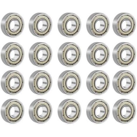 608 ZZ Roulement à Billes Métal Double Blindage Roulement Skate pour Roller, Skateboard, Longboard, Waveboard 8x22x7 mm 20Pcs (1/4)