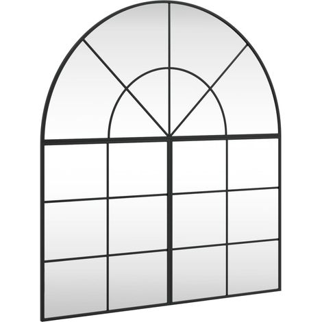 Wall Mirror Black 100x110 cm Arch Iron vidaXL