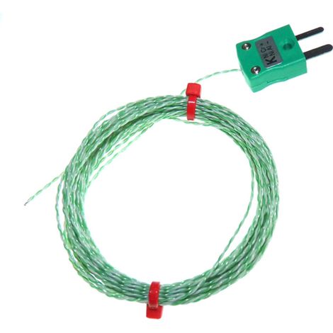 Thermocouple type K Ø 1/0.2mm, L 3000mm, 260°C max à Raccord à double torsadage ( Prix pour 1 )