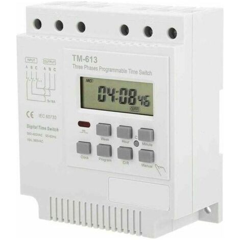 Minuterie programmable - Minuterie 380V TM-613, interrupteur de minuterie, convient aux moteurs triphasés CA 350V-420V. (1/5)