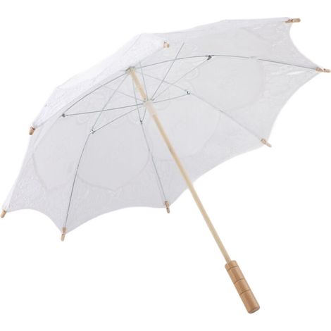 Parasol en dentelle pour mariage, parasol, parasol de soleil, décoration pour photos de mariage (grand modèle blanc) (1/5)