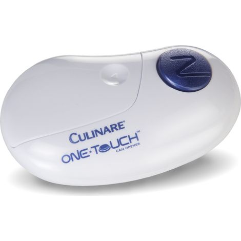 Culinare C50600 One Touch Apriscatole Elettrico, Bianco, Plastica, Acciaio Inossidabile, Apriscatole Automatico, Funzionamento a Batteria, Utilizzo a Mani Libere, Magnetico (1/5)