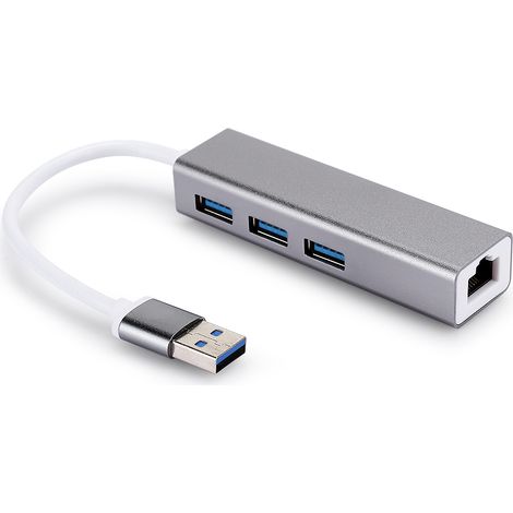 Carte réseau USB 3.0 vers RJ45 100Mbps en alliage d'aluminium DM HE83, Hub adaptateur Ethernet filaire (1/5)