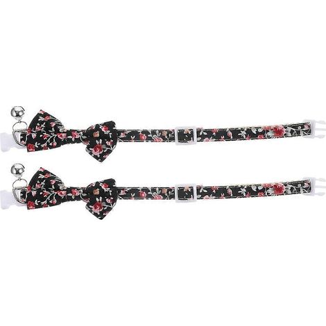 Lindo collar para gato con cascabel y pajarita, estilo ajustable, 2 piezas, regalo para mascotas. (1/5)