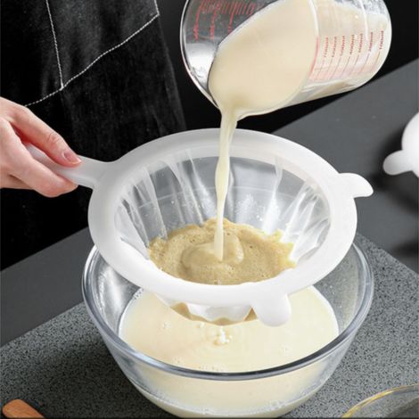 Tamis nylon 24 cm mailles 74 microns, cadre ABS blanc, pour farine bouillon, garanti 6 mois