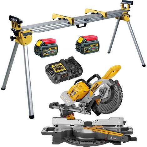 Dewalt DCS727T2 XR 2 X 54v Flexvolt Cordless 250mm Mitre Saw + DE7023 Leg Stand