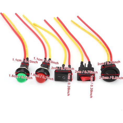SPST 6A/10A 250V Wippschalter, 2-adrig, Schnappbefestigung, Ein/Aus, universell für Boot, Auto, PKW. (1/5)