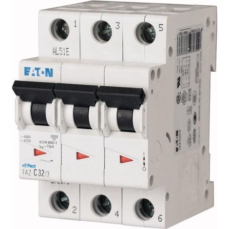 Disjoncteur FAZ 3P 1,5A 15kA (IEC/EN 60947 2) cbe D 000278882 EATON FAZ D1,5/3