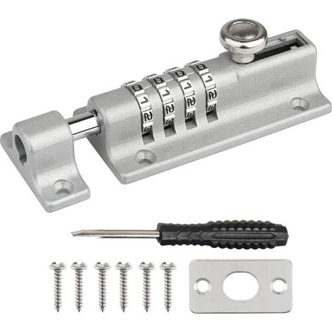 Serrure de porte étanche à code, pêne robuste pour sécurité extérieure, antivol, grise (1/5)