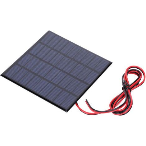 Generic Panneau Solaire 2W 2PCS Panneau Solaire DC9V 2W avec Câble de 100 Cm pour les Lumières d'énergie. (1/4)
