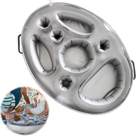 Bar de Piscine Flottant, 8 Trous Bar Flottant Piscine, Gonflables Porte-Boissons, Plateau Gonflable Bar Flottant, Bar Flottant Spa, Portable- (1/5)