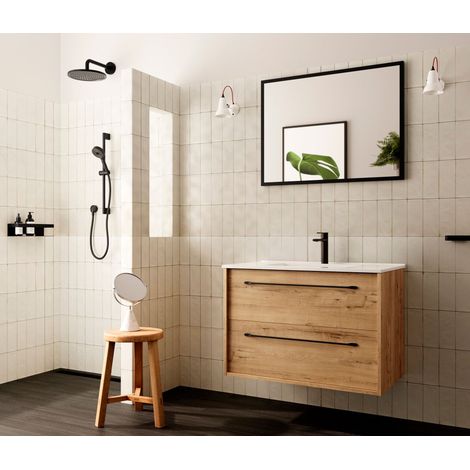 BATHME LENNOX Conjunto Mueble de Baño Completo con Lavabo Encimera Roble Ostippo - Medida: 60 cm - ref: B20018 (1/2)
