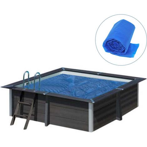 Bâche été à bulles 400 µ pour piscine composite carrée KPCOR28 de dimensions 326cm x 326cm - Couleur bleu