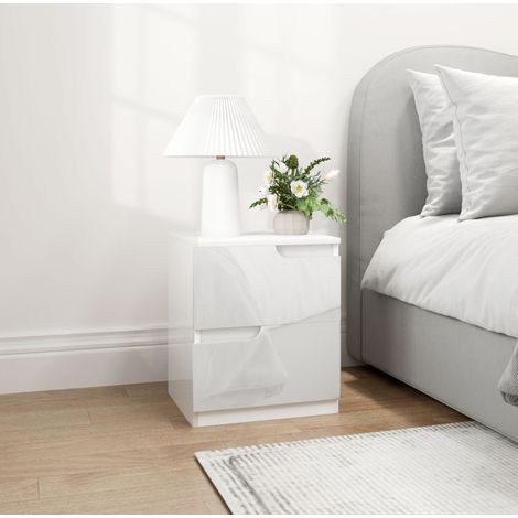 Mueble almacenamiento con 2 cajones blanco brillo hogar OKMYHOME (1/5)