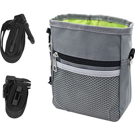 Sac à friandises pour chien, sac d'éducation pour chiots et chiens, distributeur de sacs à déjections canines intégré, ceinture et bandoulière réglables, 3 options de transport, mains libres-AquaForge